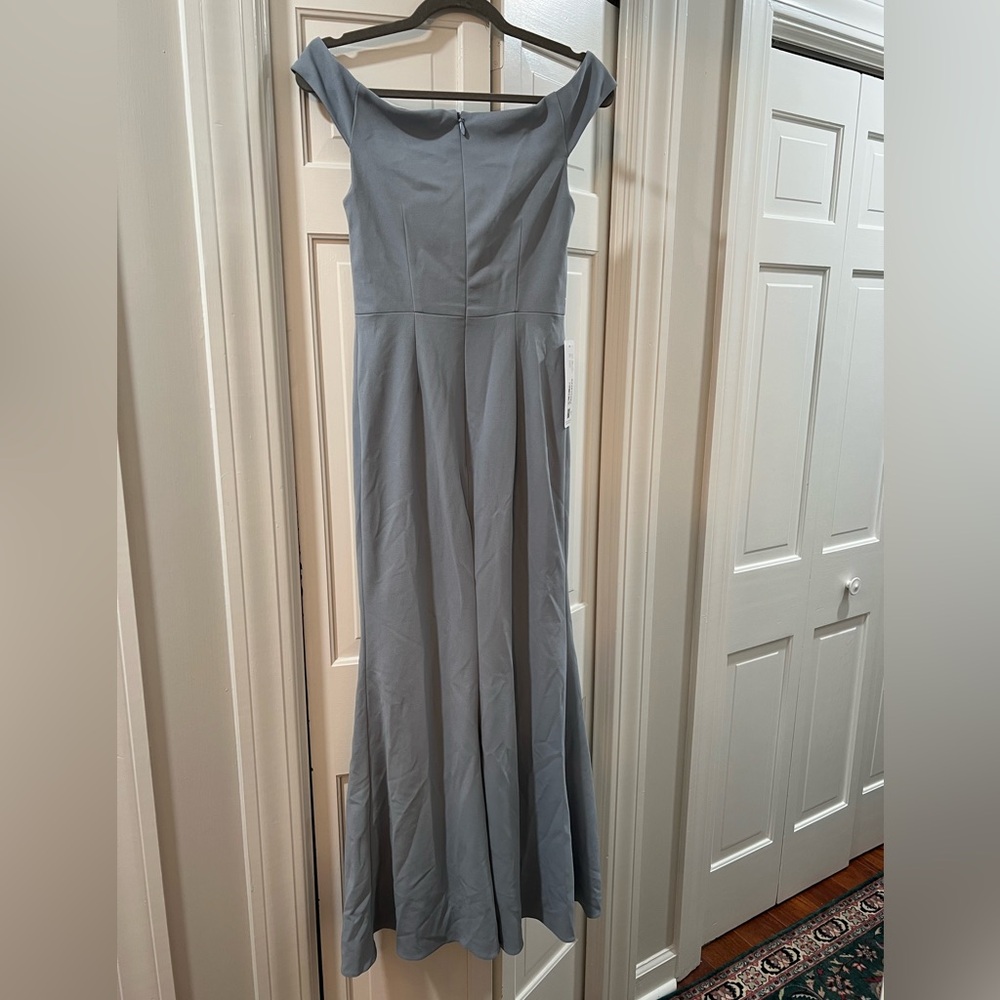 NWT Azazie Nicolina Slate Blue Dress - Picture 7 of 8